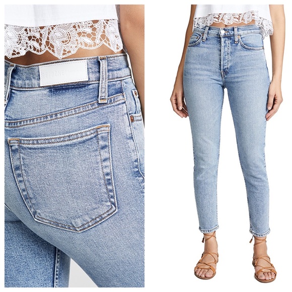 NWT RE/DONE High Rise Ankle Crop Jean Mid 90’s 31 - Picture 3 of 7